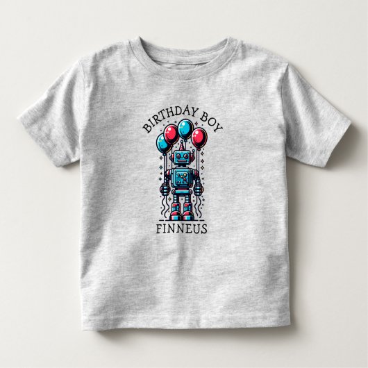 Robot thema verjaardag jongen kinder shirts (Voorkant)