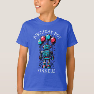 Robot thema verjaardag jongen t-shirt