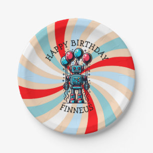 Robot Theme Boy's Happy Birthday Papieren Bordje