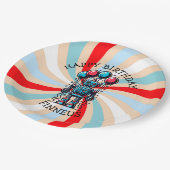 Robot Theme Boy's Happy Birthday Papieren Bordje (Gekanteld)