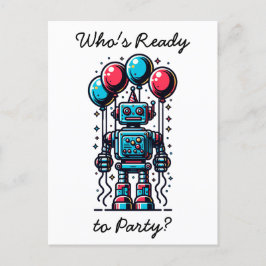 Robot Theme Boy's Verjaardag Briefkaart