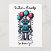 Robot Theme Boy's Verjaardag Briefkaart (Voorkant)