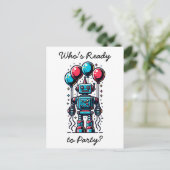 Robot Theme Boy's Verjaardag Briefkaart (Staand voorkant)