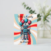 Robot Theme Boy's Verjaardag Briefkaart (Staand voorkant)