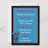 Robot Theme Boy's Verjaardag Kaart (Achterkant)