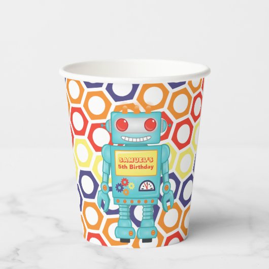 Robot Thleed Party Papieren Bekers (Achterkant)