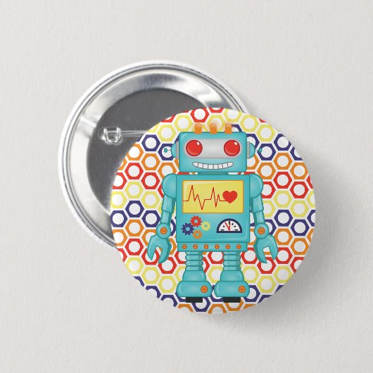 Robot Thleed Party Ronde Button 5,7 Cm (Voorkant /achterkant)