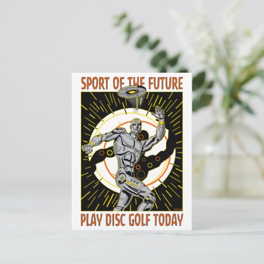 Robot Thrower #1 Briefkaart (Staand voorkant)