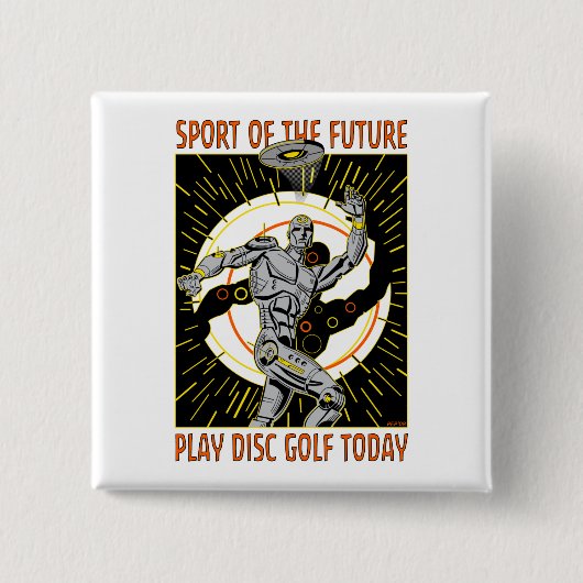 Robot Thrower #1 Vierkante Button 5,1 Cm (Voorkant)