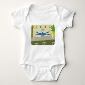 Robot Tiki Bar Bartender Romper