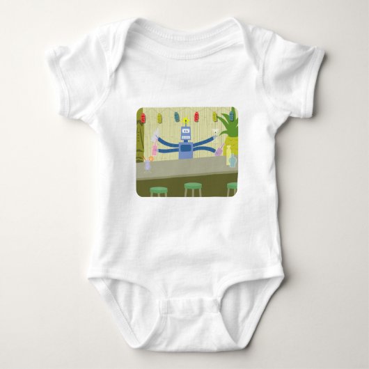 Robot Tiki Bar Bartender Romper (Voorkant)