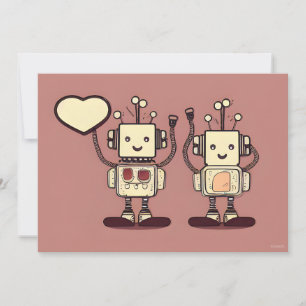 Robot Toasters Valentijnsdag Liefdesbrief Vakantie Feestdagenkaart