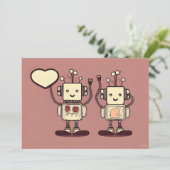 Robot Toasters Valentijnskaart met liefdesbrief Feestdagenkaart (Staand voorkant)