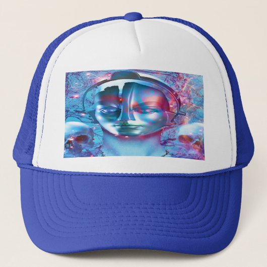 Robot Transcendence Trucker Hat Trucker Pet (Voorkant)