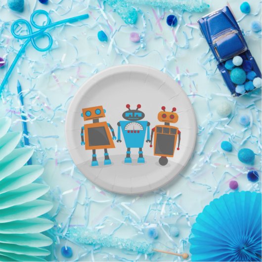 Robot Trio Papieren Bordje (Feest)