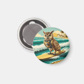  Robot Uil surfen op het strand Magneet (Voorkant / Achterkant)