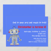 Robot-uitnodigingen Kaart (Voorkant / Achterkant)