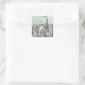 Robot Vakantie 6 Vierkante Sticker (Tas)
