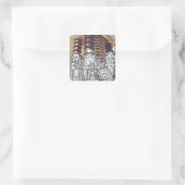 Robot Vakantie 8 Vierkante Sticker (Tas)
