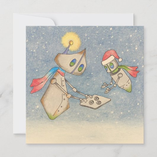 Robot Vakanties Feestdagenkaart (Voorkant)