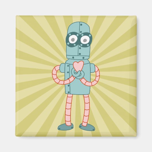 Robot Valentijn Hart Magneet (Voorkant)