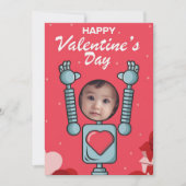 Robot Valentijnsdag Foto Klaslokaal Vakantie Kaart (Voorkant)