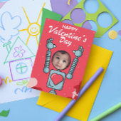 Robot Valentijnsdag Foto Klaslokaal Vakantie Kaart