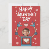 Robot Valentijnsdag Foto Klaslokaal Vakantie Kaart (Voorkant)