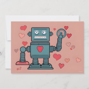 Robot Valentijnsharten Liefdesbrief Feestdagenkaart