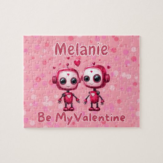 Robot Valentine's Day Puzzle Legpuzzel (Horizontaal)