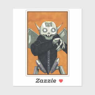 Robot Vampire Dracula Sticker