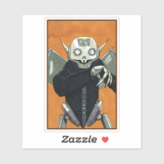 Robot Vampire Dracula Sticker (Vel)