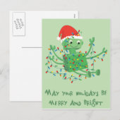 Robot van Kerstmis verwarde omhoog in Lichten Feestdagenkaart (Voorkant / Achterkant)