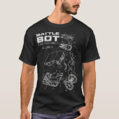 Robot vecht strijd tegen gevechtsbots patentstijl t-shirt (Voorkant)