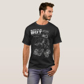 Robot vecht strijd tegen gevechtsbots patentstijl  t-shirt (Voorkant volledig)