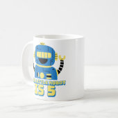 Robot Verjaardag 5 jaar Koffiemok (Voorkant links)