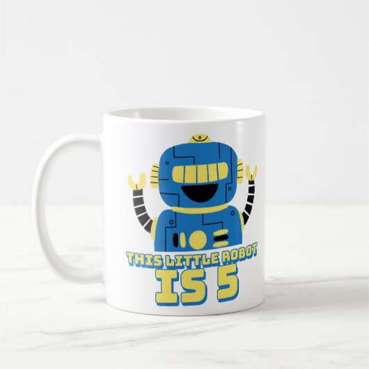 Robot Verjaardag 5 jaar Koffiemok (Links)