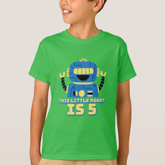 Robot Verjaardag 5 jaar T-shirt (Voorkant)