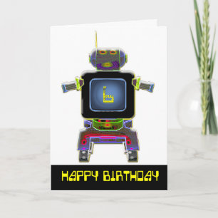 Robot verjaardag 6 jaar verjaardagskaart kaart