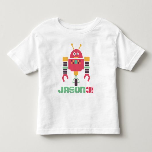 Robot Verjaardag Kinder Shirts (Voorkant)