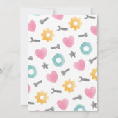 Robot Verjaardag uitnodiging, Meisje Robot Kaart (Achterkant)