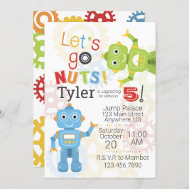 Robot Verjaardag Uitnodigingen Robots Verjaardagsf