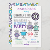 ROBOT Verjaardagsfeest Blue Gears Cogs Robots Uitn Kaart (Voorkant / Achterkant)