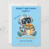 Robot verjaardagsfeest uitnodiging jongen Tech Bee (Voorkant)