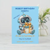 Robot verjaardagsfeest uitnodiging jongen Tech Bee (Staand voorkant)