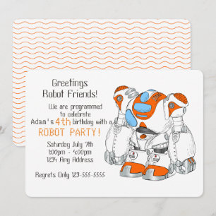 Robot verjaardagsfeestje kaart