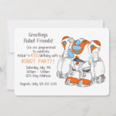 Robot verjaardagsfeestje kaart (Voorkant)
