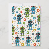 Robot Verjaardagsfeestje Kaart (Achterkant)