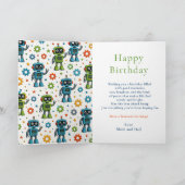 Robot Verjaardagsfeestje Kaart (Binnen)