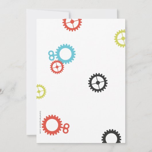 Robot Verjaardagsfeestuitnodigingen Kaart (Achterkant)